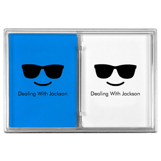Sunglasses Emoji Double Deck Playing Cards